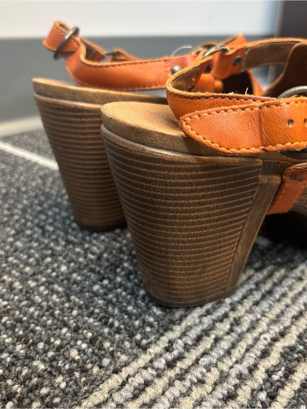 Dansko Randy Brandy Orange Leather Heeled Sandals Shoes Slingback 40 US 9.5-10 - Picture 5 of 10
